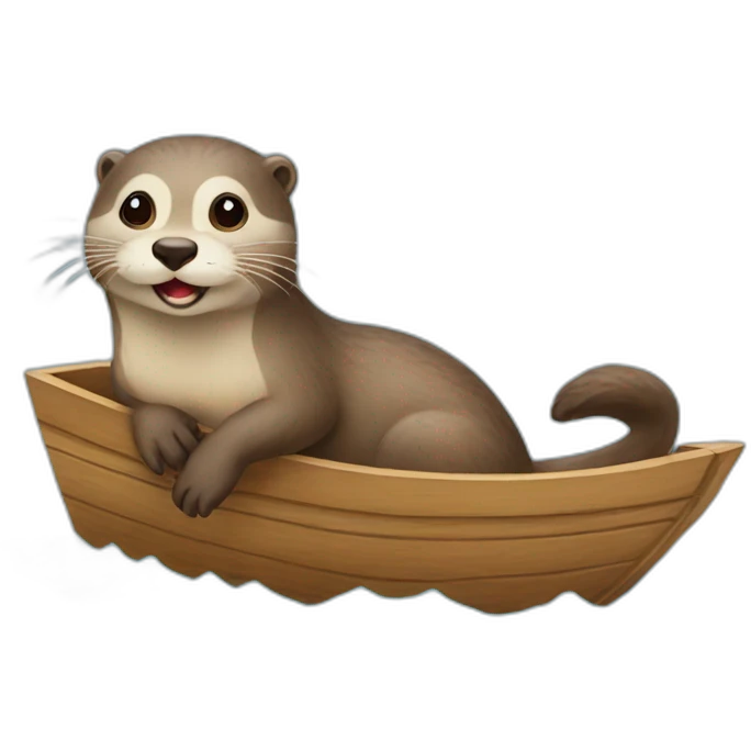 Loutre sur un bateau emoji