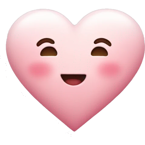 Soft cute heart emoji