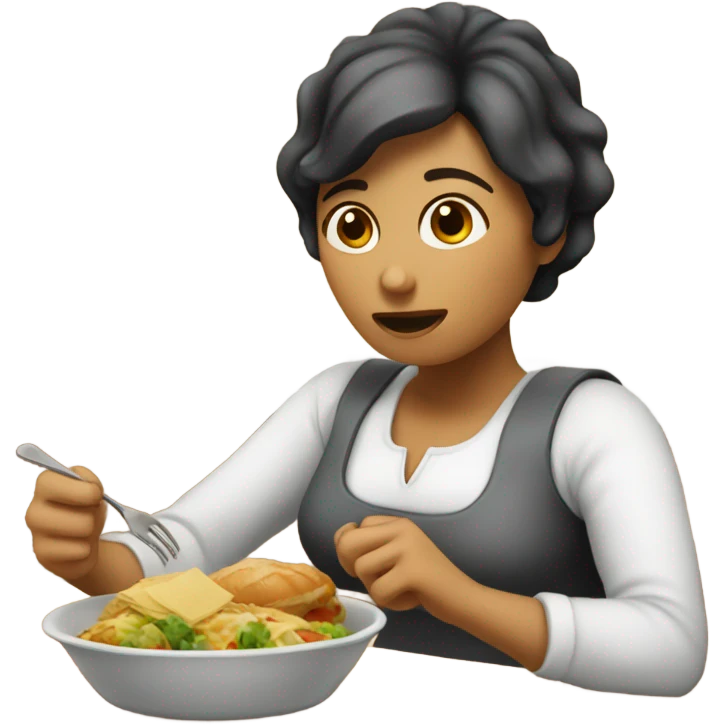 Mujer comiendo  emoji
