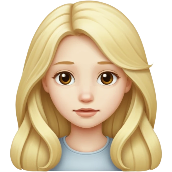 blonde girl with long hair with a moño emoji