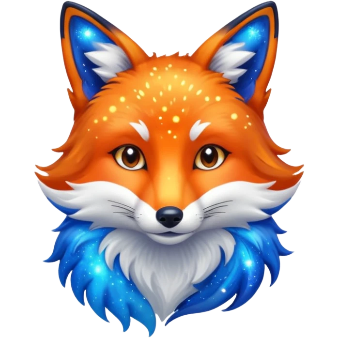 a galaxy print fox emoji