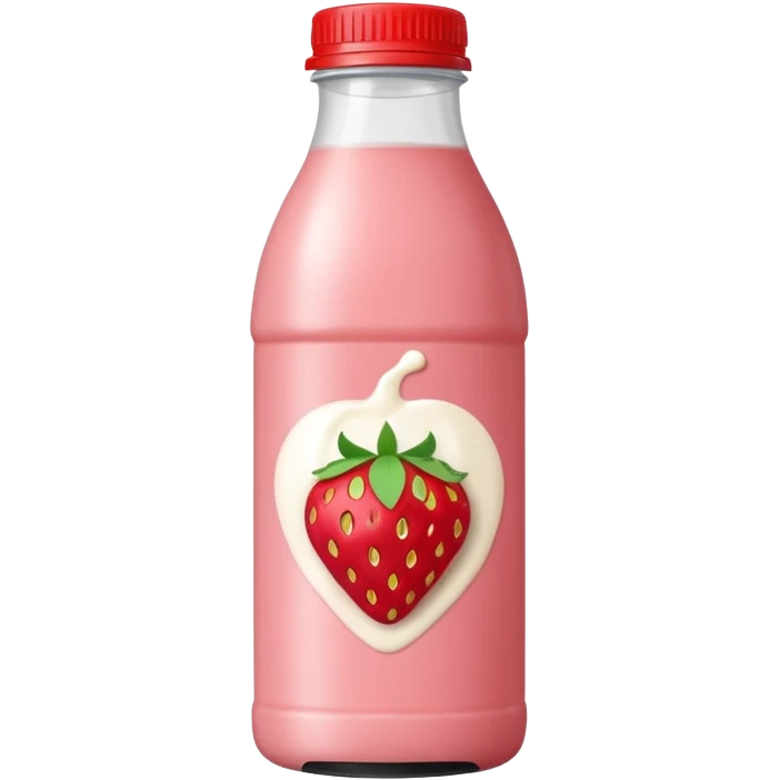 Drinkable strawberry yogurt in a black and red plastic bottle emoji