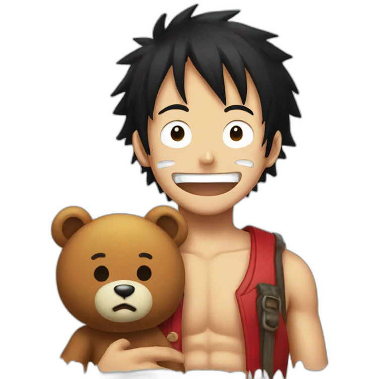 Luffy whit bear emoji