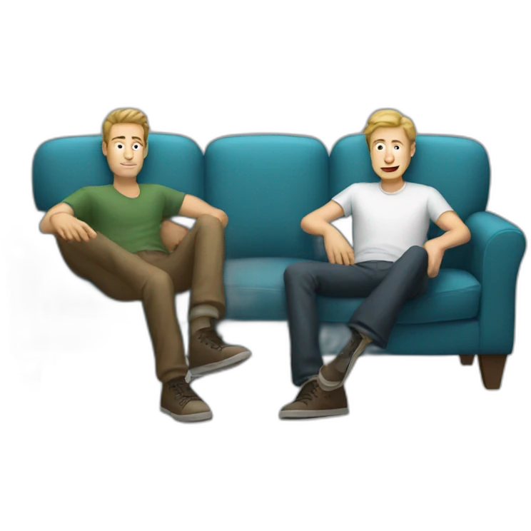 three white guys on the couch emoji