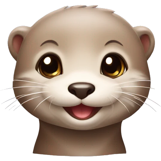 baby otter face with a cheeky smile emoji