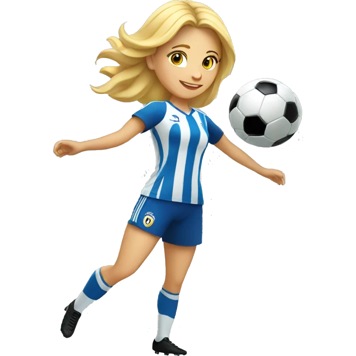 blond woman spinning a soccer ball on her hands emoji