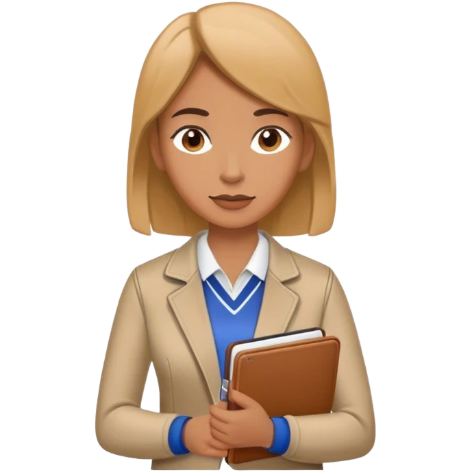  female sport coach with coach wear and holding a notebook emoji