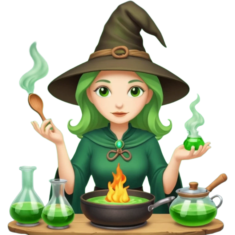 green witch cooking potion emoji