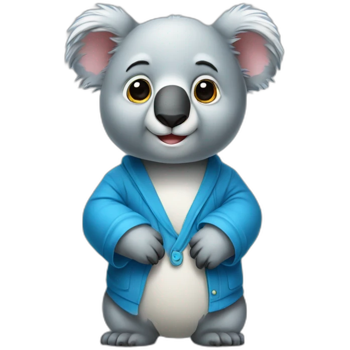 smart lean math cute koala man wearing blue cloth emoji