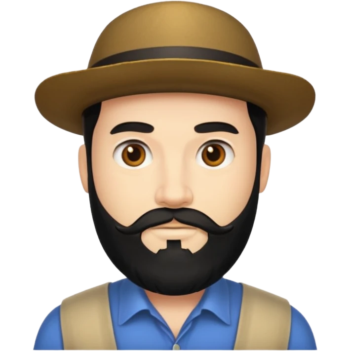 Hombre blanco con barba negra emoji