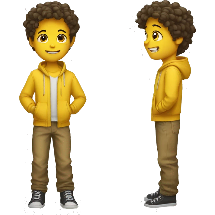the yellow kid and 1 hair emoji