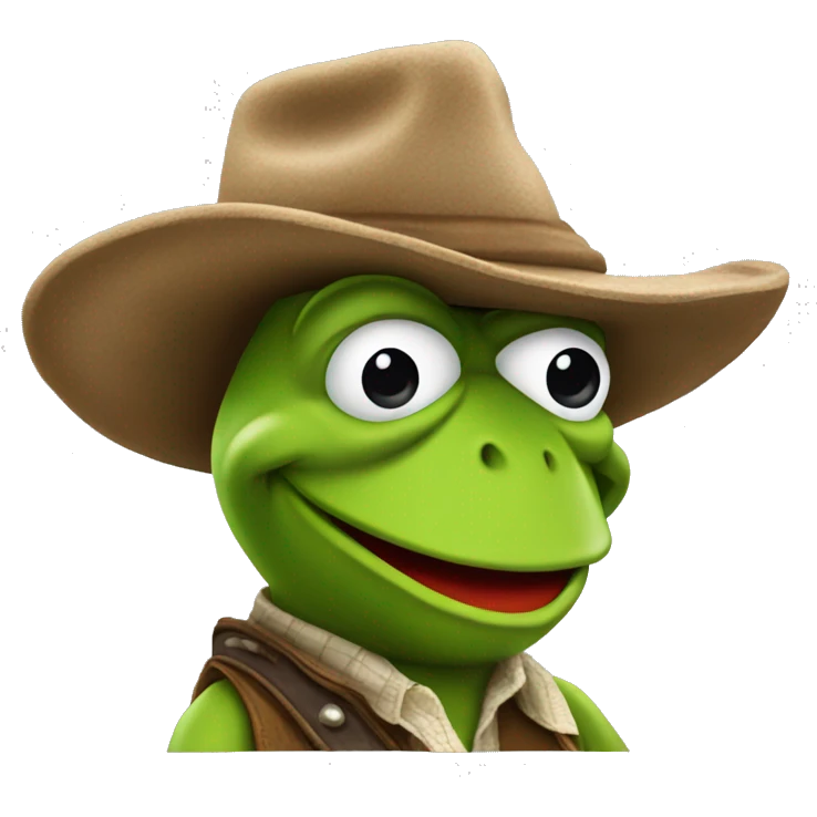 Kermit the frog in a cowboy hat emoji