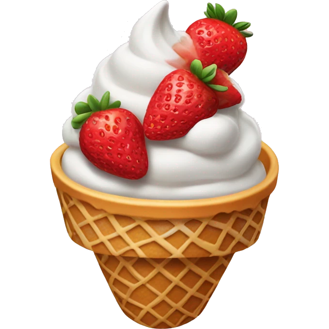 Ice cream with strawberries emoji