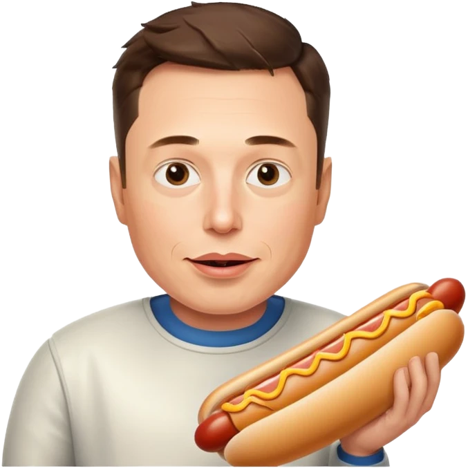 Elon musk with hotdog emoji