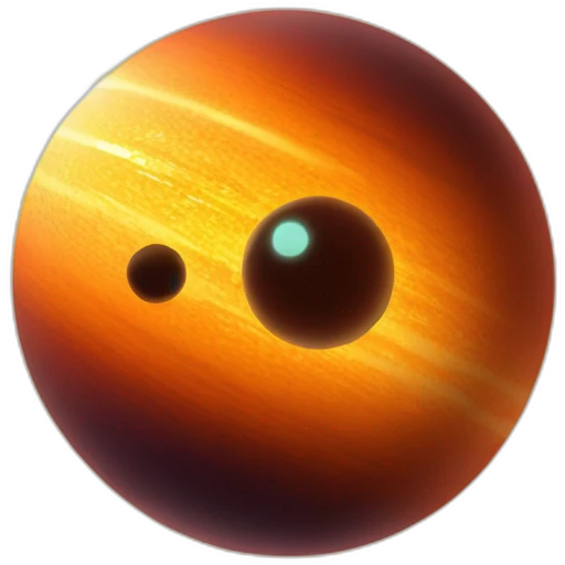 Exoplanet orbiting a sun emoji
