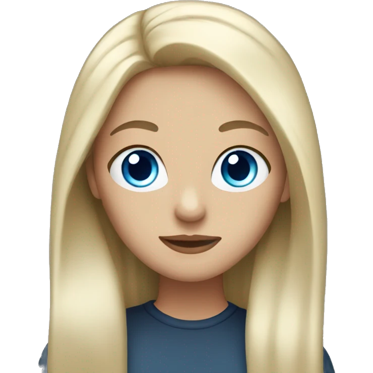 woman with black long hair and blue eyes emoji