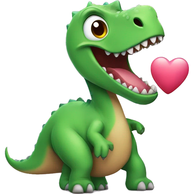 Dinosaur with heart emoji
