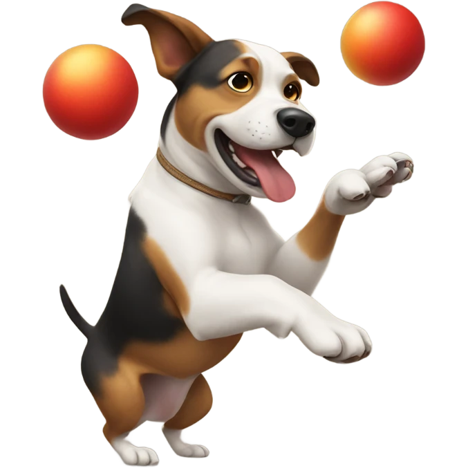 A dog juggling  emoji