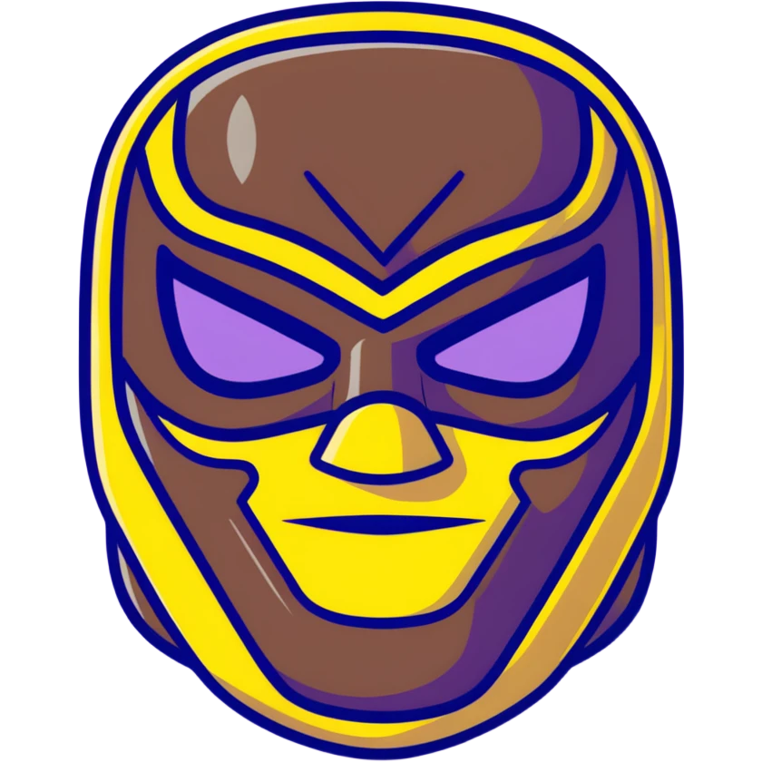 black and yellow luchador mask emoji