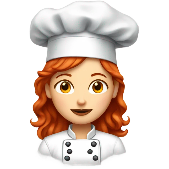  red headed female chef giving a chef's kiss emoji