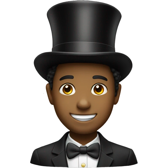 smiling boy with a top hat  emoji