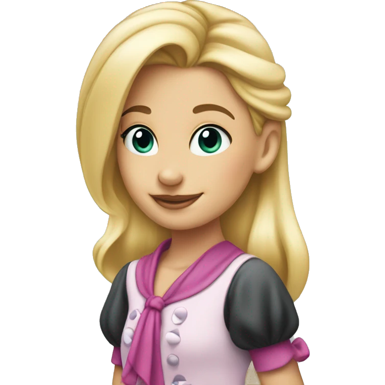 Blond Girl wearing Minnie Mouse East emoji