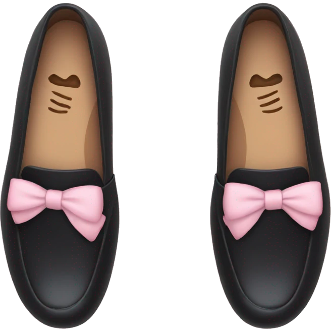 Black loafers with soft pink bow emoji
