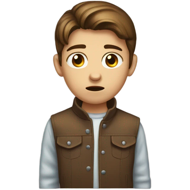 Brown hair kid hanging head low emoji