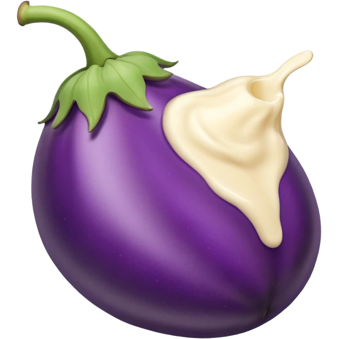 Eggplant in peach milk emoji