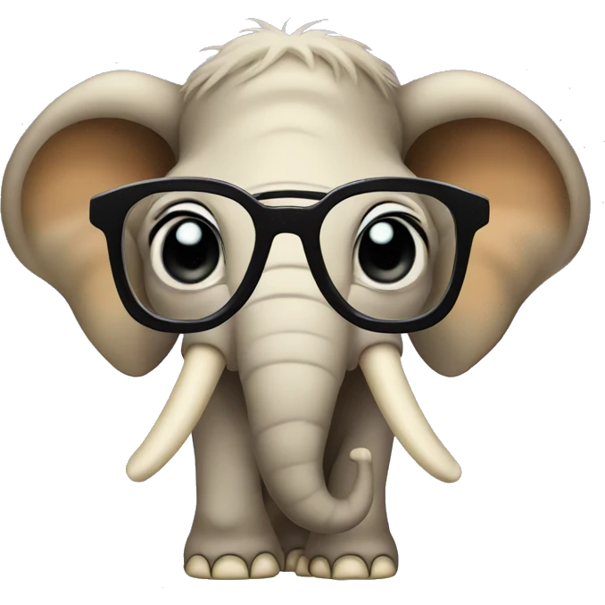 baby mammoth in star shape glasses emoji
