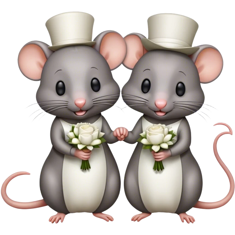 Two rats getting married emoji