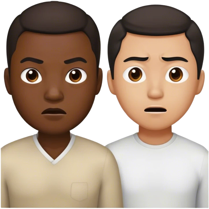 black guy attacking a chinese guy emoji