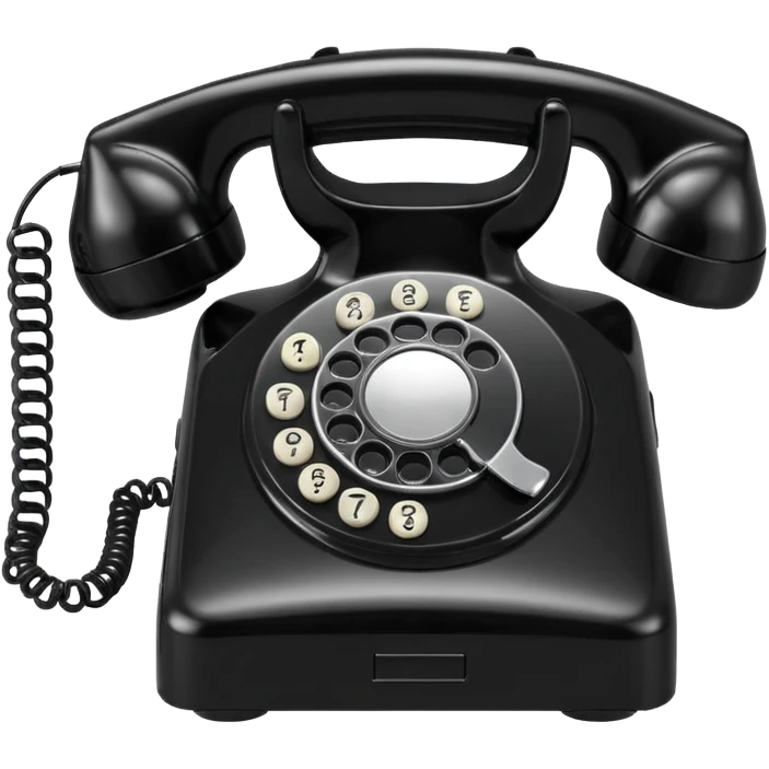 vintage rotary dial telephone, classic plastic body emoji