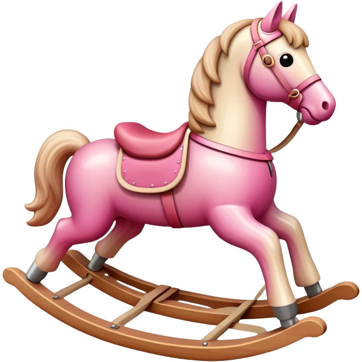 Rocking horse toy with gradient from pink to beige emoji