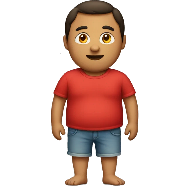 man with belly with red tshirt emoji