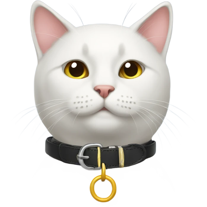 cat wearing a collar that says crodie emoji