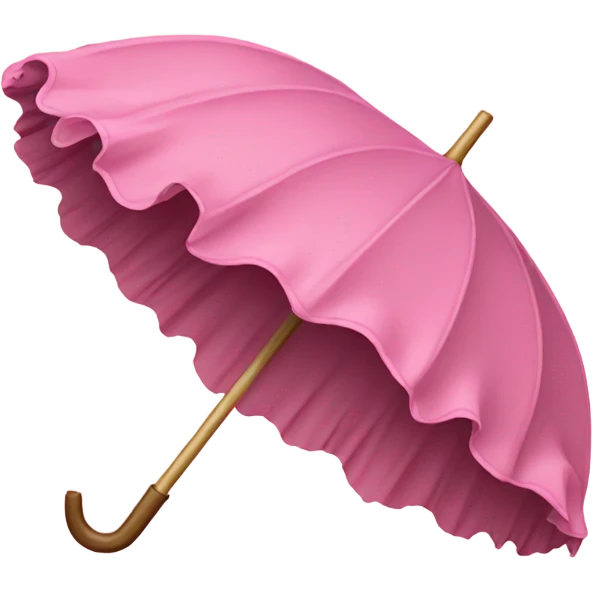 Detailed pink umbrella with large ruffles emoji