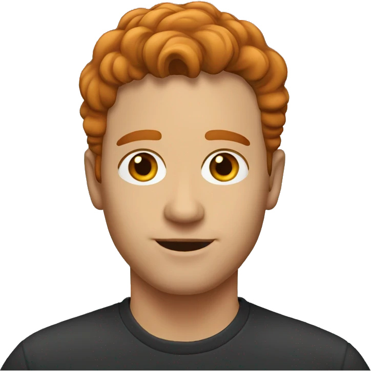 Man emoji portrait with short wave ginger hair and brown eyes emoji