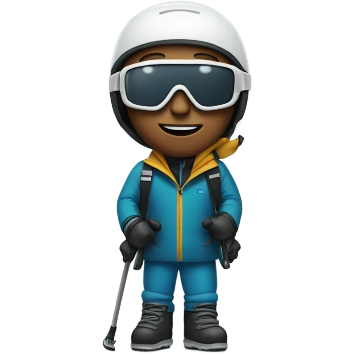 white man with stubs in ski gear emoji