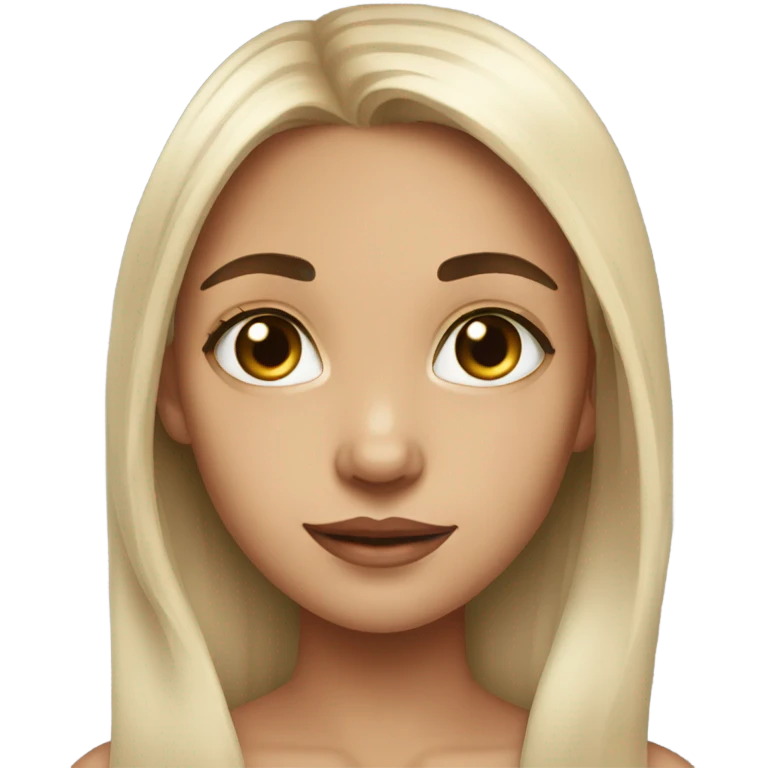 girl with doe eyes, volume black long hair  emoji