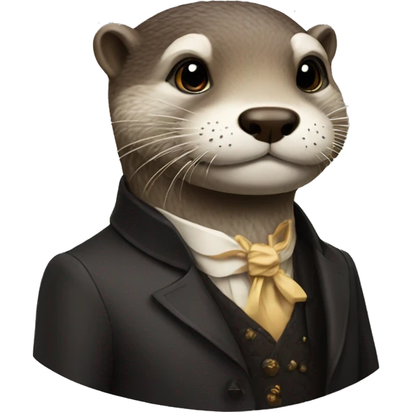 Rich otter with mustache  emoji