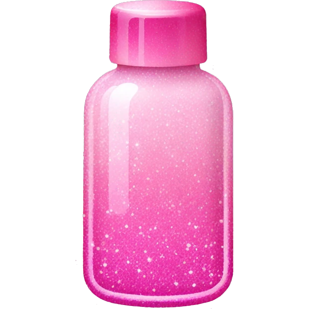 Pink ombre medication bottle with glitter  emoji