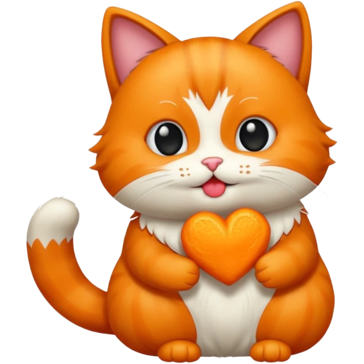 haz que un gato naranja esté lanzando un beso emoji