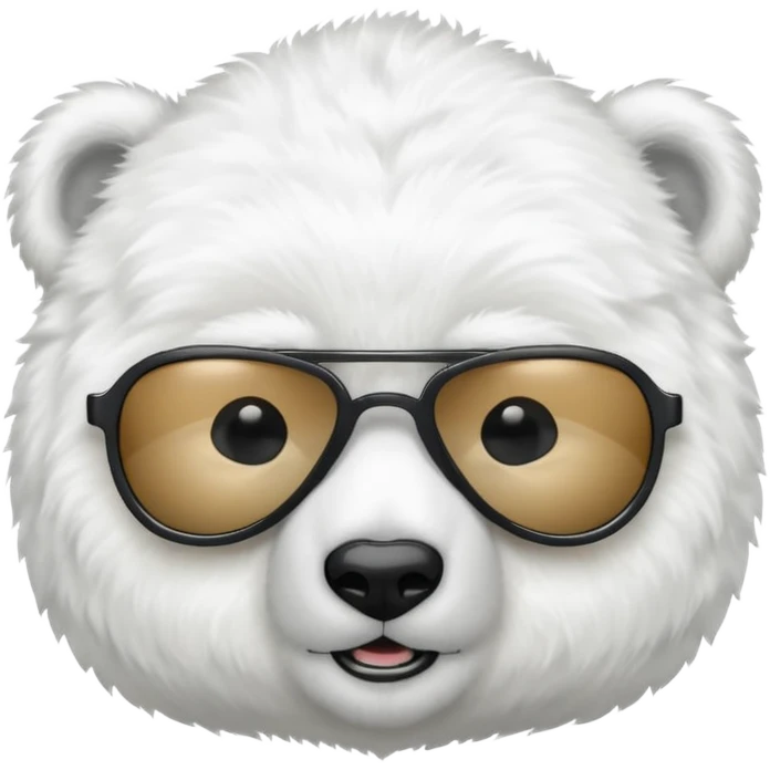 baby polar bear wear black sunglasses emoji