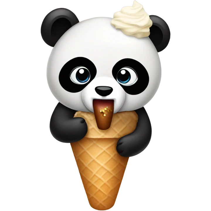 Panda kanye west eating ice cream emoji