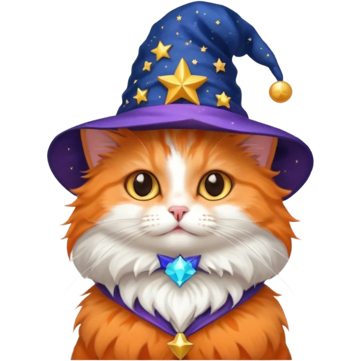 cat with a starry magician hat emoji