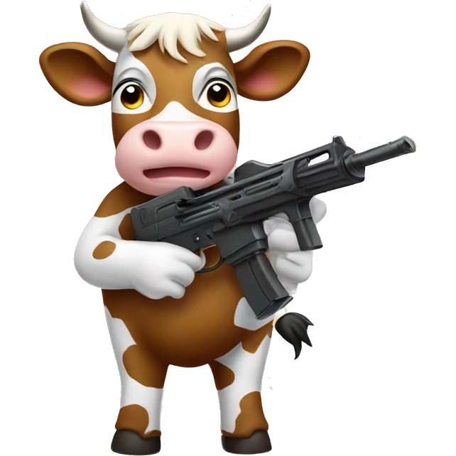 cow with machine gun emoji