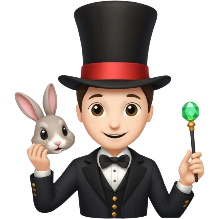 Şapkadan tavşan çıkaran sihirbaz emoji