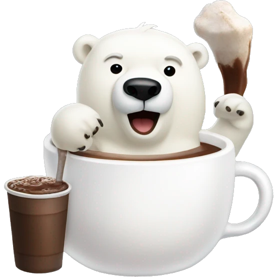 polar bear with hot chocolate  emoji