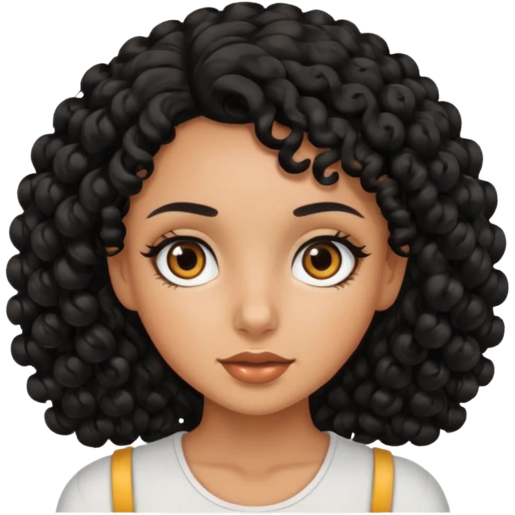 Tanned girl with black curls emoji